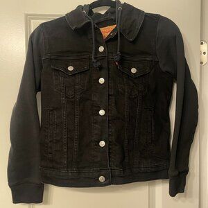 Levi's Hooded Denim Jacket - Black